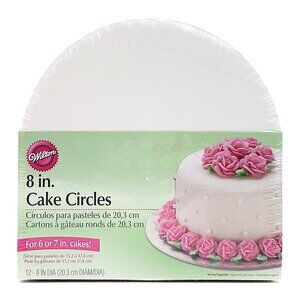 “Wilton” 8 in. Cake Circles – Set of 12 – NEW